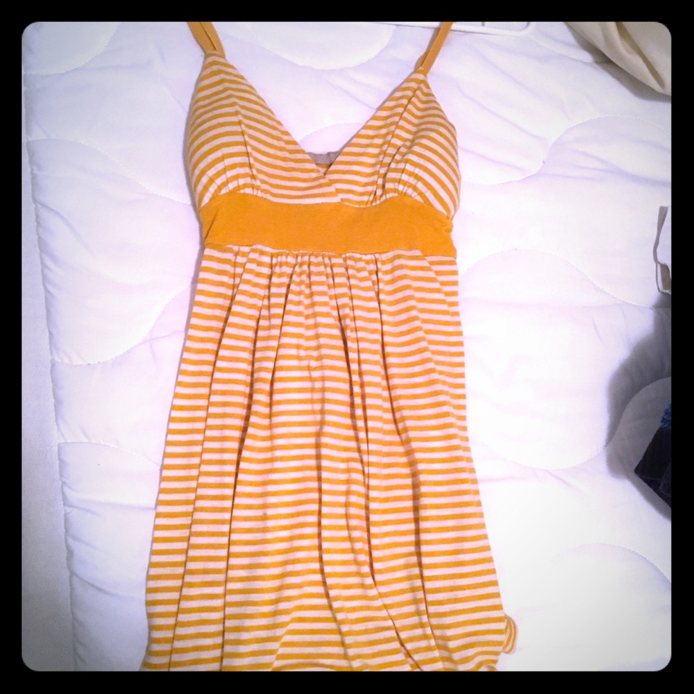 Yellow striped summer dress